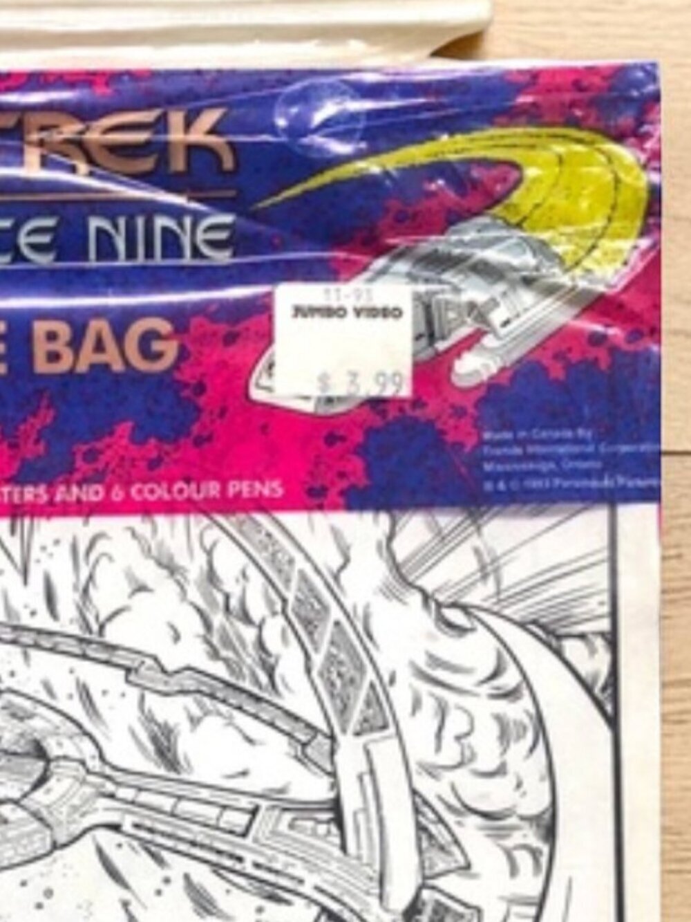 Vintage 1993 Star Trek: Deep Space Nine Doodle Bag -Rare DS9 Coloring Poster Set - Picture 8 of 8